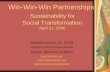 1 Win-Win-Win Partnerships: Sustainability for Social Transformation April 21, 2006 Daniella Levine, JD, MSW Founder and Executive Director Human Services.