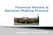 Financial Review Overview Board of Directors decision- making process. Questions for clarification.