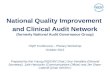 National Quality Improvement and Clinical Audit Network (formerly National Audit Governance Group) HQIP Conference – Plenary Workshop October 2013 Prepared.