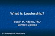 What is Leadership? Susan M. Adams, PhD Bentley College © Copyright Susan Adams, Ph.D.