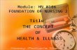 concept of health and illness