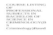COURSE LISTING OF PROFESSIONAL SUBJECTS IN BACHELOR OF SCIENCE IN CRIMINOLOGY