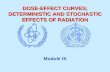 DOSE-EFFECT CURVES; DETERMINISTIC AND STOCHASTIC EFFECTS OF RADIATION Module IX.