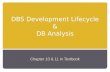 DBS Development Lifecycle & DB Analysis Chapter 10 & 11 in Textbook.