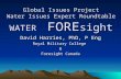 Global Issues Project Water Issues Expert Roundtable WATER FORE sight David Harries, PhD, P Eng Royal Military College & Foresight Canada.