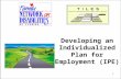 1 Developing an Individualized Plan for Employment (IPE)