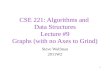 CSE 221: Algorithms and Data Structures Lecture #9 Graphs (with no Axes to Grind) Steve Wolfman 2011W2 1.