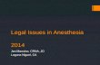 Legal Issues in Anesthesia 2014 Jan Mannino, CRNA, JD Laguna Niguel, CA.