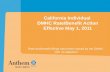 California Individual DMHC Rate/Benefit Action Effective May 1, 2011 Rate and benefit filings have been closed by the DMHC with no objection.