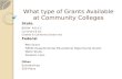 What type of Grants Available at Community Colleges State BOGW A,B & C Cal Grant B &C Chafee & California Dream Act Federal Pell Grant SEOG (Supplemental.