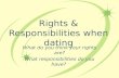 Rights & Responsibilities when dating What do you think your rights are? What responsibilities do you have?