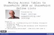 Quepublishing.com Moving Access Tables to SharePoint 2010 or SharePoint Online Lists Presented by Roger Jennings quepublishing.com/jennings Based on: Chapter.
