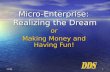 11/2/06 Micro-Enterprise: Realizing the Dream or Making Money and Having Fun!