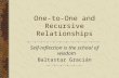 One-to-One and Recursive Relationships Self-reflection is the school of wisdom Baltastar Gracián.