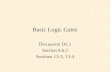Basic Logic Gates Discussion D5.1 Section 8.6.2 Sections 13-3, 13-4.