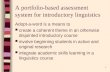 1 A portfolio-based assessment system for introductory linguistics Adopt-a-word is a means to create a coherent theme in an otherwise disjointed introductory.