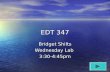 EDT 347 Bridget Shilts Wednesday Lab 3:30-4:45pm.