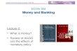 Professor Yamin Ahmad, Money and Banking – ECON 354 Money and Banking ECON 354 Money and Banking Lecture 2: What is money? Review of AD/AS and the effects.