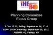 Planning Committee Focus Group 8:00 - 17:00, Friday, September 24, 2010 8:00 - 10:00, Saturday, September 25, 2010 ASTRO HQ, Fairfax, VA.