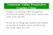 Tennessee Valley Prospective Coaches Clinic Finally, a Coaching Clinic designed to facilitate the needs of first year coaches and soon-to-be coaches.