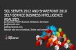 SQL SERVER 2012 AND SHAREPOINT 2010 SELF-SERVICE BUSINESS INTELLIGENCE REALIZED Joe Homnick, MCITP: Business Intelligence Developer joe@homnick.com JoeBlog.Homnick.com.