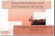 Argumentative and Persuasive Writing The Basics of Argumentative Writing.
