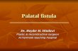 Palatal fistula Dr. Hayder H. Hindawi Plastic & reconstructive surgeon Al-Yarmook teaching hospital.