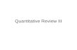 Quantitative Review III. Chapter 6 and 6S Statistical Process Control.