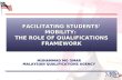 1 FACILITATING STUDENTS MOBILITY: THE ROLE OF QUALIFICATIONS FRAMEWORK MUHAMMAD MG OMAR MALAYSIAN QUALIFICATIONS AGENCY.