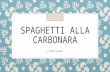 SPAGHETTI ALLA CARBONARA Italian recipe. INGREDIENTS for 2 700 oz spaghetti 3 oz bacon cubes 1 egg1.5 oz grated parmesan cheese 3 tablespoons olive oil.