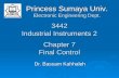 3442 Industrial Instruments 2 Chapter 7 Final Control Dr. Bassam Kahhaleh Princess Sumaya Univ. Electronic Engineering Dept.