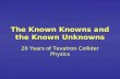 The Known Knowns and the Known Unknowns 20 Years of Tevatron Collider Physics.