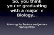 So, you think you’re graduating with a major in Biology... Advising for Seniors and Juniors Spring 2014.