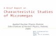 A Brief Report on Characteristic Studies of Micromegas Applied Nuclear Physics Division Saha Institute of Nuclear Physics, Kolkata, India RD51 Collaboration.