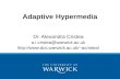 Adaptive Hypermedia Dr. Alexandra Cristea a.i.cristea@warwick.ac.uk acristea
