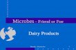 Microbes - Friend or Foe1 Dairy Products. Microbes - Friend or Foe2 Potential Pathogens in Milk Listeria Salmonella E. coli Campylobacter Yersinia Staphylococcus.