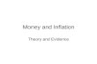 Money and Inflation Theory and Evidence. Monetary Policy and Inflation “Inflation is always and everywhere a monetary phenomenon.” – Milton Friedman Historical.
