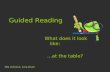 Guided Reading What does it look like: …at the table? Mia Johnson, Lora Drum.