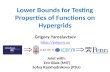 Lower Bounds for Testing Properties of Functions on Hypergrids Grigory Yaroslavtsev  Joint with: Eric Blais (MIT) Sofya Raskhodnikova.