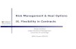 Risk Management & Real Options IX. Flexibility in Contracts Stefan Scholtes Judge Institute of Management University of Cambridge MPhil Course 2004-05.