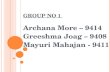 G ROUP N O 1 Archana More – 9414 Greeshma Joag – 9408 Mayuri Mahajan - 9411.