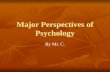 Major Perspectives of Psychology By Mr. C.. Perspectives Psychoanalytic Psychoanalytic Behaviorism Behaviorism Humanism Humanism Cognitive Cognitive Evolutionary.