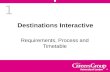 1 Destinations Interactive Requirements, Process and Timetable.