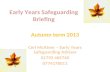 Early Years Safeguarding Briefing Autumn term 2013 Ceri McAteer – Early Years Safeguarding Adviser 01793 465740 0774178011.