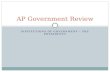 INSTITUTIONS OF GOVERNMENT – THE PRESIDENCY AP Government Review.