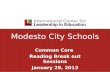 Modesto City Schools Common Core Reading Break out Sessions January 29, 2013.