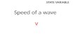Speed of a wave v STATE VARIABLE. Energy of a photon E photon STATE VARIABLE.