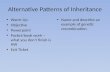 Alternative Patterns of Inheritance Warm-Up Objective Powerpoint Packet/book work – what you don’t finish is HW Exit Ticket Name and describe an example.