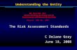 1 Understanding the Entity AU Section 314 Understanding the Entity and Its Environment and Assessing the Risks Source: SAS No. 109. The Risk Assessment.