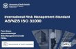International Risk Management Standard AS/NZS ISO 31000 Peter Brass General Manager Risk Management & Audit PIRSA.